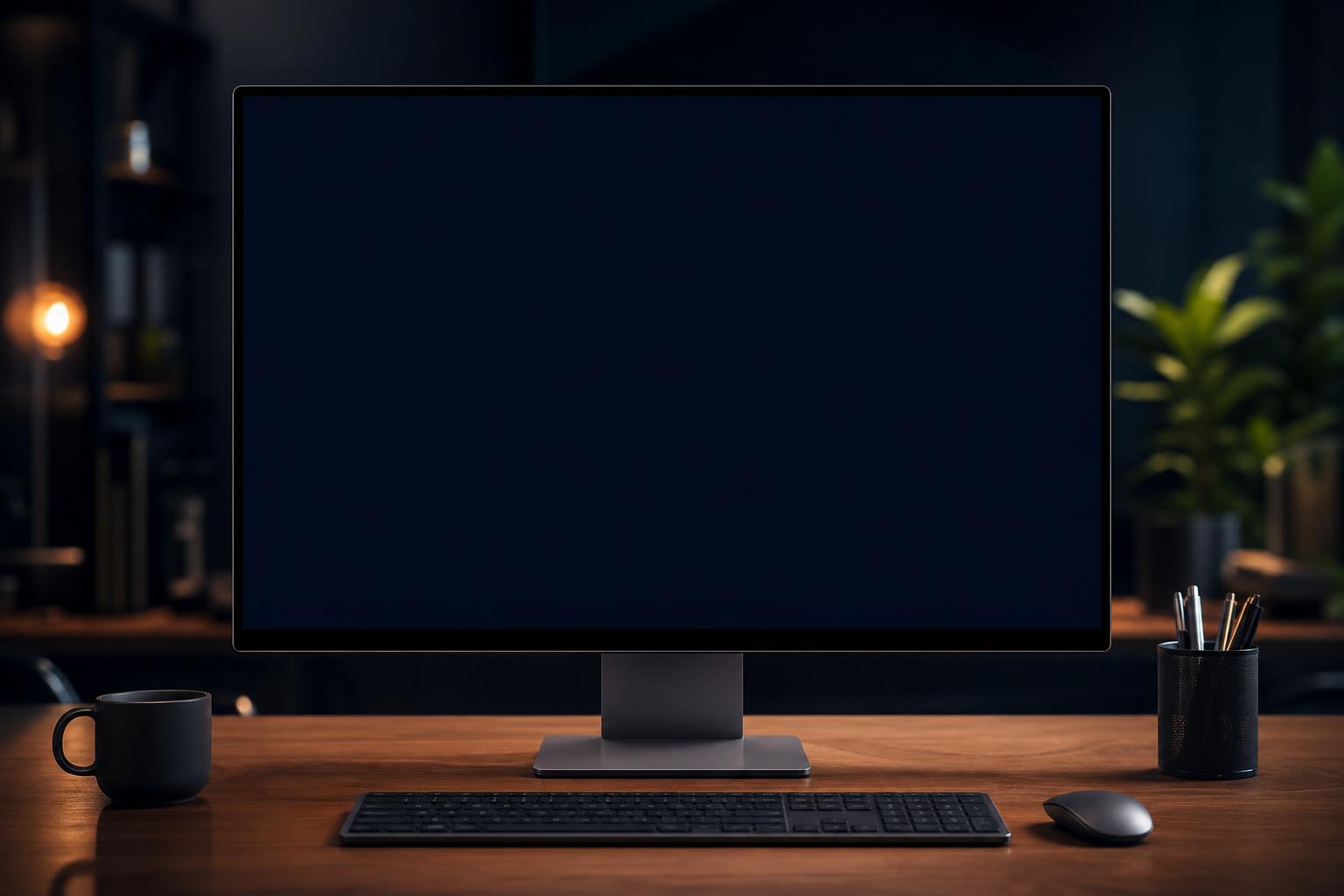 Desktop monitor on a practice office desk showing Monday’s screened implant schedule